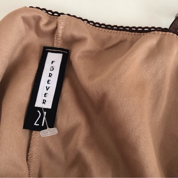 VTG 90s Y2K Forever 21 brown crochet fringe hem dress - Picture 7 of 12